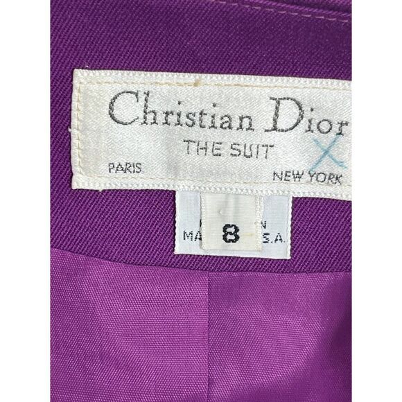 Vintage Christian Dior The Suit Womens Blazer Jacket Purple Size 8 Pure Wool USA - Picture 4 of 15